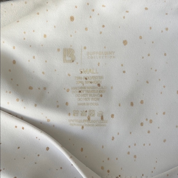 BuffBunny Womens High Rise Rose Gold Speckled Leggings White Sz S - Picture 5 of 6